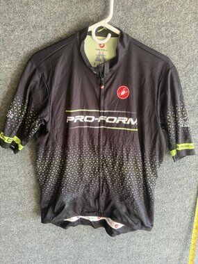 Castelli Cycling Jersey Mens XXXL Black ProForm Full Zip Short Sleeve Pockets